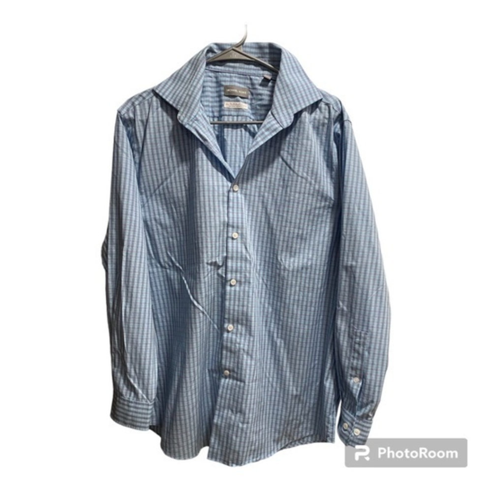 Mens Michael Kors Long Sleeve Dress Shirt Size Large Blues